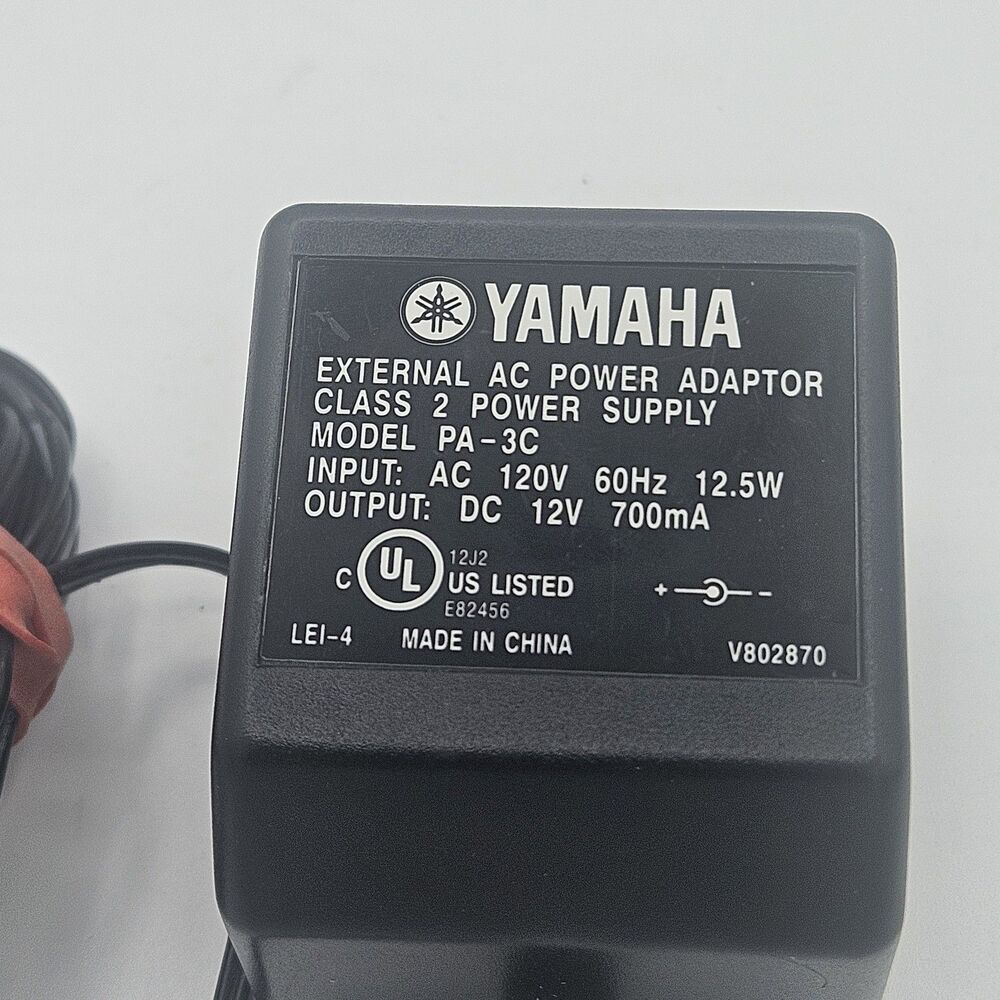 Yamaha PA-3C 12V 700mA AC Adapter Power Supply Genuine Tested
